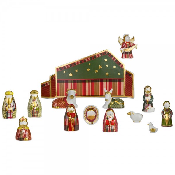 SET PRESEPE 14 PEZZI XMAS TARTAN