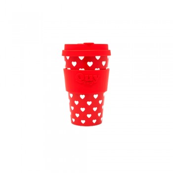 TAZZA 400 ML CON FASCIA E COPERCHIO SILICONE HEART QUYCUP