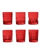 SET 6 BICCHIERI ACQUA ROSSO CRYSTAL TOUCH