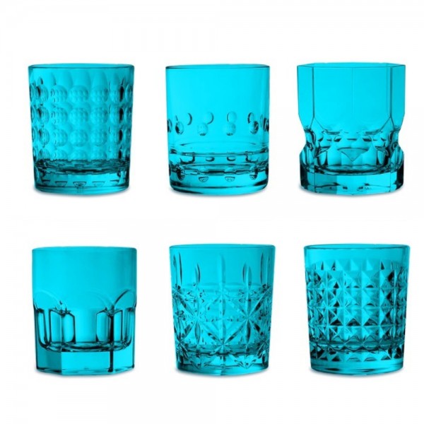 SET 6 BICCHIERI ACQUA TURCHESE CRYSTAL TOUCH