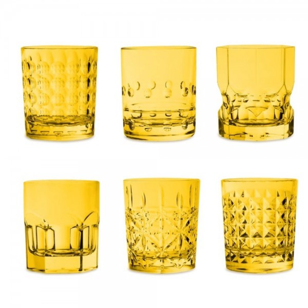 SET 6 BICCHIERI ACQUA GIALLO CRYSTAL TOUCH