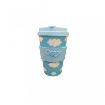 TAZZA 400ML CON FASCIA E COPERCHIO SILICONE SKY QUYCUP