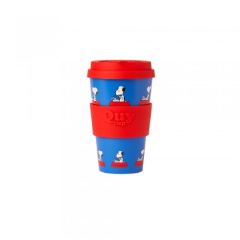 TAZZA 400 ML COPERCHIO SILICONE SNOOPY CUCCIA QUYCUP