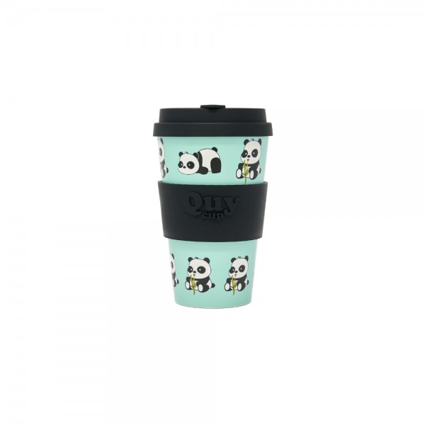 TAZZA 400 ML CON FASCIA E COPERCHIO SILICONE PANDA