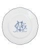 SET 4 PIATTI PIANI CORONA MONOGRAM BLU COBALTO