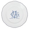 SET 4 PIATTI PIANI CORONA MONOGRAM BLU COBALTO