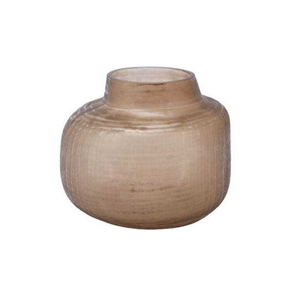 VASO CON COLLO TRAME 20 CM CAMEL