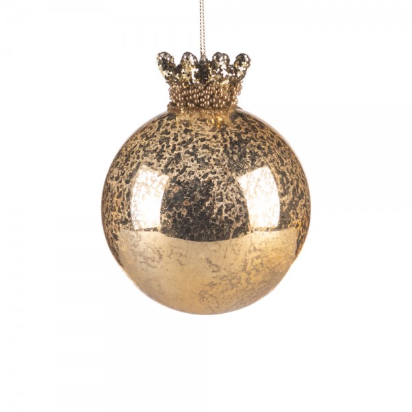 SFERA DI NATALE CROWN TOP DORATA 13 CM