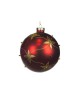 SFERA DI NATALE FIORI ROSSA E ORO 10 CM