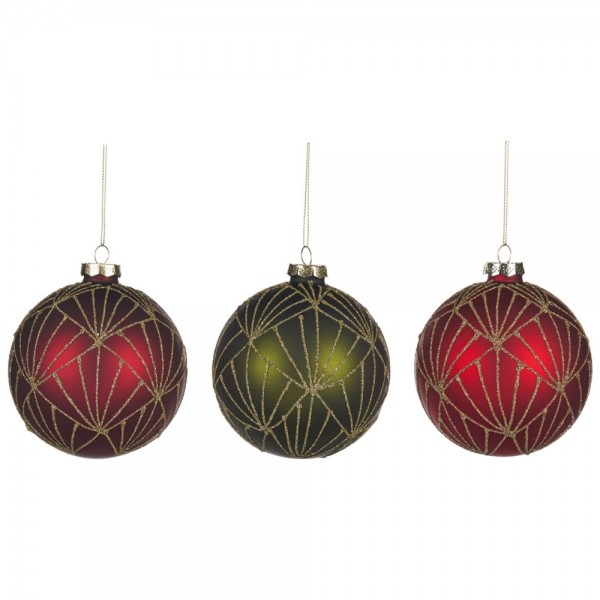 SFERA DI NATALE ART DECO NET CM 10