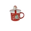 TAZZA MUG ROSSA CON TAPPO E CUCCHIAINO BABBO