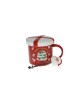 TAZZA MUG ROSSA CON TAPPO E CUCCHIAINO BABBO