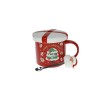 TAZZA MUG ROSSA CON TAPPO E CUCCHIAINO BABBO